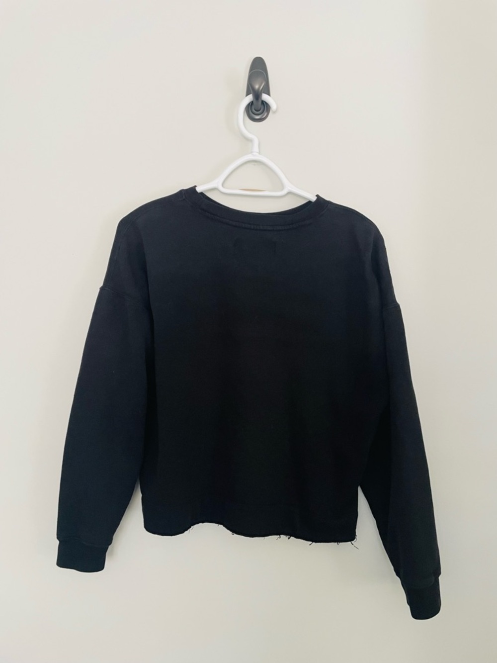 Calvin Klein Jeans Black Cropped Crewneck Sweatshirt - Picture 2 of 5